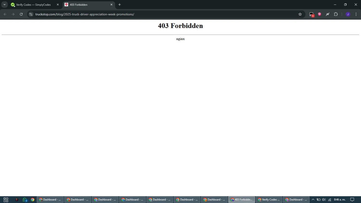 TRUCKSTOP promo code screenshot showing code DRIVERWEEK25 applied at TRUCKSTOP checkout page. Uploaded by SimplyCodes community member WiseMaven9968 on Jan 28, 2026