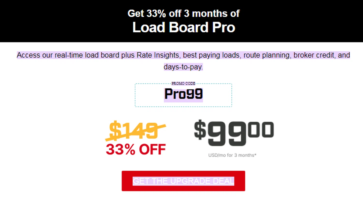 TRUCKSTOP promo code screenshot showing code pro99 applied at TRUCKSTOP checkout page. Uploaded by SimplyCodes community member RonaldAcunaJr on Sep 2, 2025