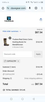 CGPOULTRY coupon verification screenshot