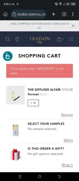 Trudon coupon verification screenshot