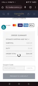 Trudon coupon verification screenshot