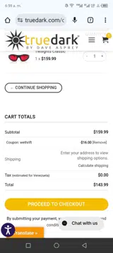 WETHRIFT coupon verification screenshot