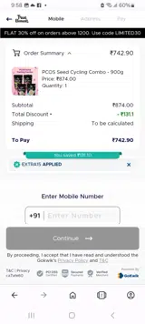 EXTRA15 coupon verification screenshot