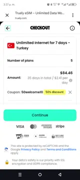 50WELCOME10 coupon verification screenshot