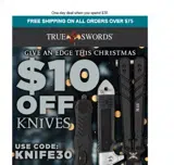 knife30 coupon verification screenshot