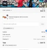 COUPERT15 coupon verification screenshot