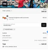 WEAREFAMILY coupon verification screenshot