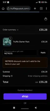 METRO15 coupon verification screenshot