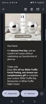 PEELDAY coupon verification screenshot