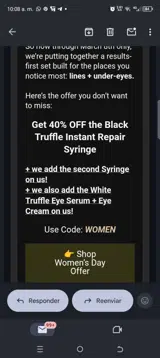 Women coupon verification screenshot