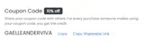 GAELLEANDERVIVA coupon verification screenshot