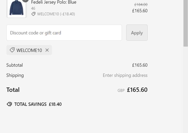 Trunk Clothiers checkout page showing Trunk Clothiers discount code box | Screenshot taken by SimplyCodes community member on Oct 16, 2024