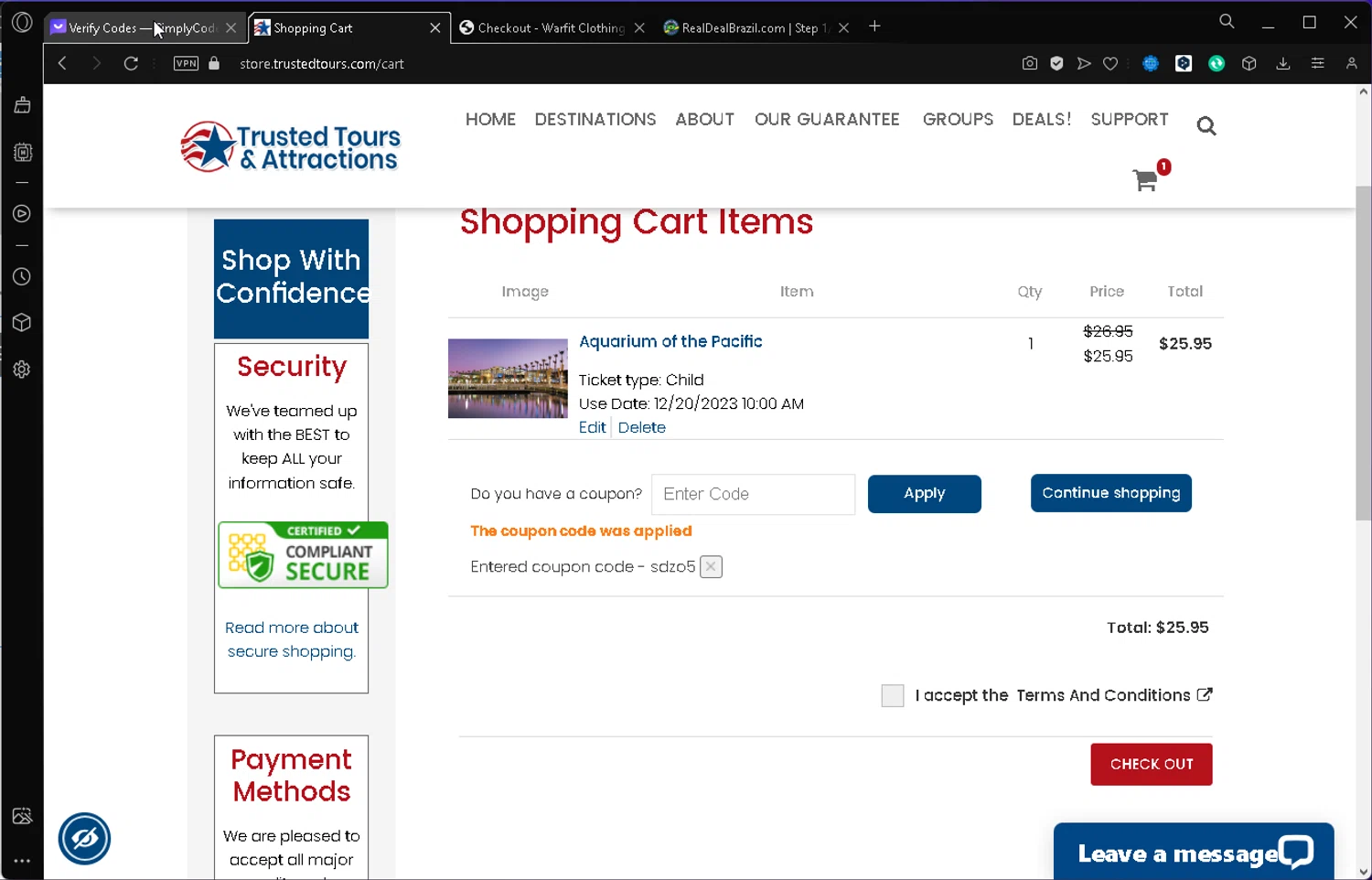 how to use Trusted Tours coupons
