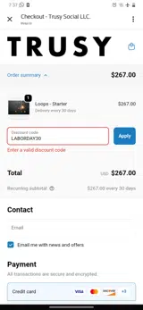 LABORDAY30 coupon verification screenshot