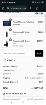 Adbep coupon verification screenshot