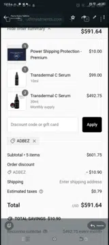 Adbez coupon verification screenshot