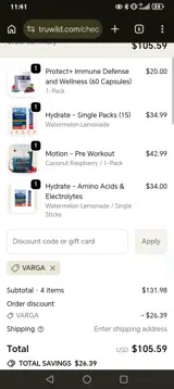 VARGA coupon verification screenshot