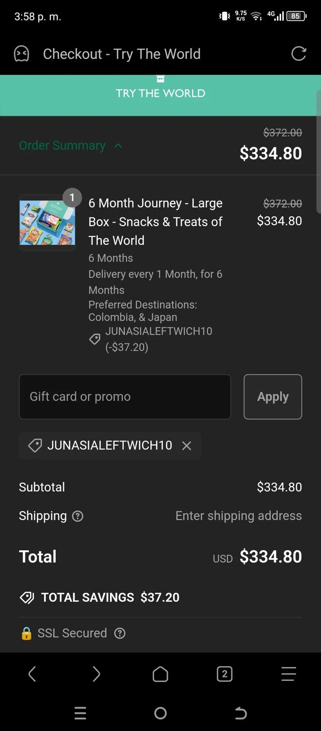 how to use Try The World coupons