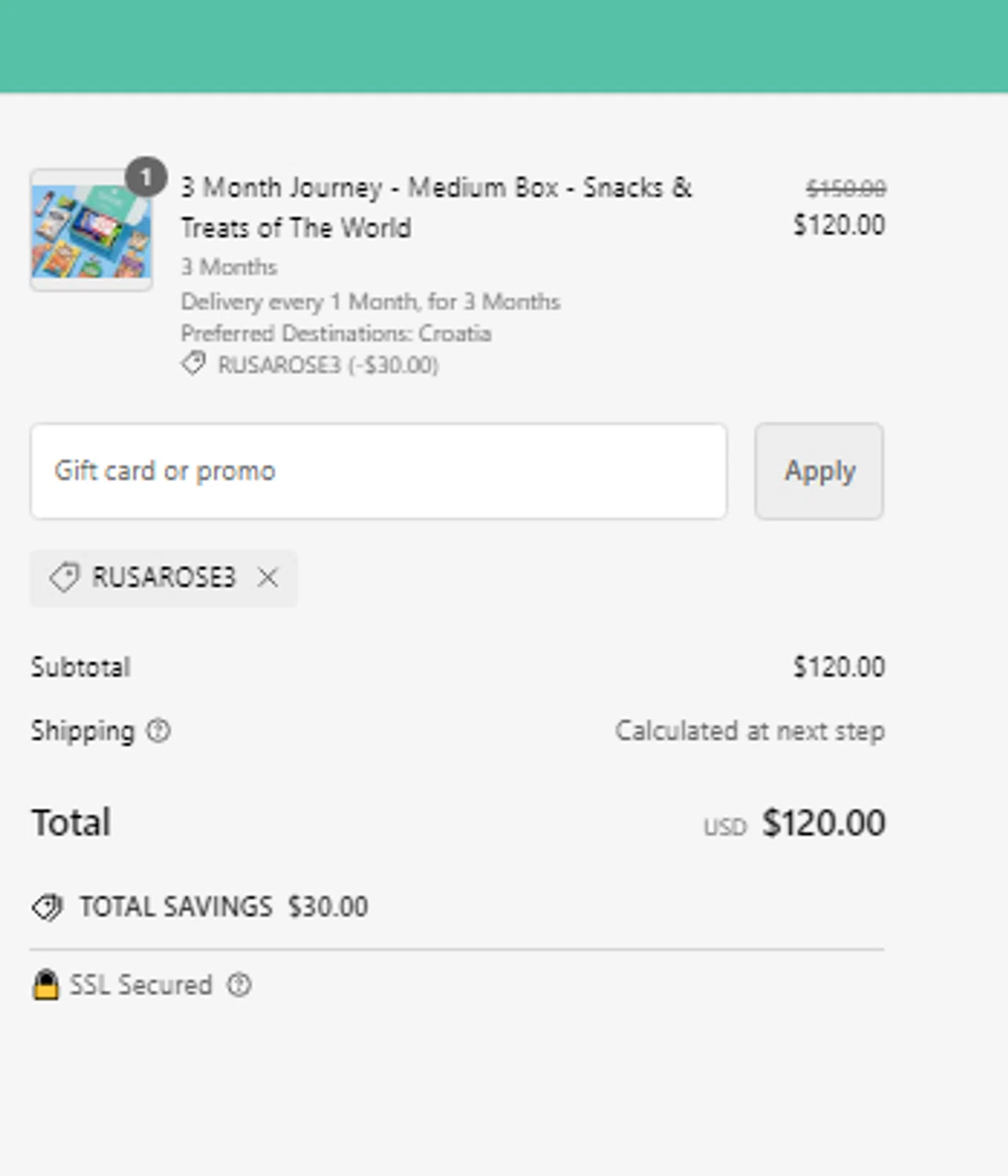 where to use Try The World promo code box