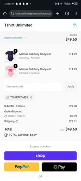 Tshirtcom23 coupon verification screenshot
