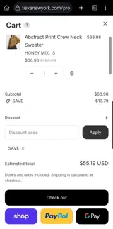 SAVE coupon verification screenshot