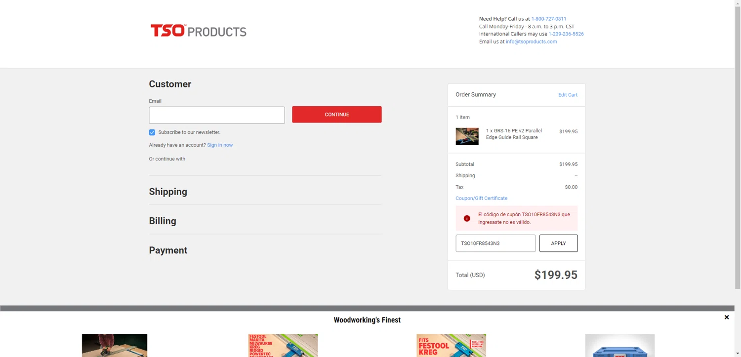 TSO Products promo code screenshot showing code TSO10FR8543N3 applied at TSO Products checkout page. Uploaded by SimplyCodes community member SwiftCurator4059 on Oct 2, 2025