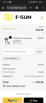 Autumn20 coupon verification screenshot