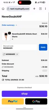 MONMAR5 coupon verification screenshot