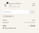 LOVECLUB15 coupon verification screenshot