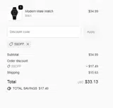 50off coupon verification screenshot