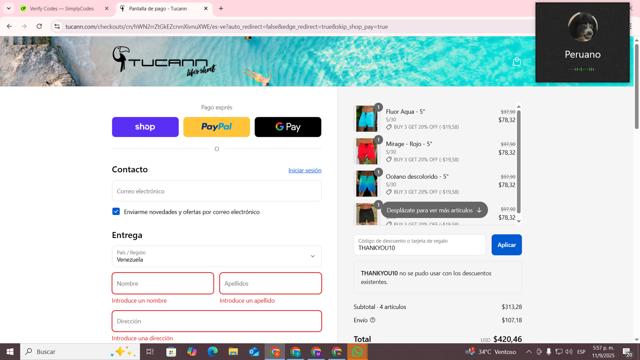 Tucann checkout page showing Tucann discount code box | Screenshot taken by SimplyCodes community member on Sep 11, 2025