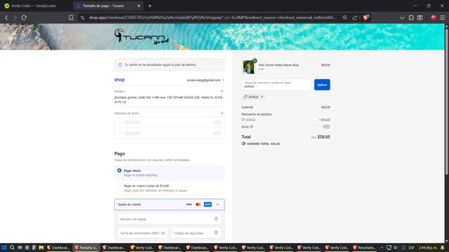 Tucann checkout page showing Tucann discount code box | Screenshot taken by SimplyCodes community member on Sep 12, 2025
