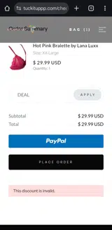 DEAL coupon verification screenshot
