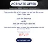 BFVIP coupon verification screenshot