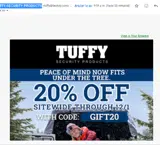 Tuffy Security Products coupon verification screenshot