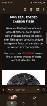 FORGED10 coupon verification screenshot