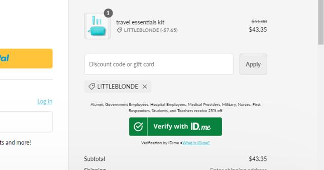 Tula checkout page showing Tula promo code box | Screenshot taken by SimplyCodes community member on Aug 24, 2024