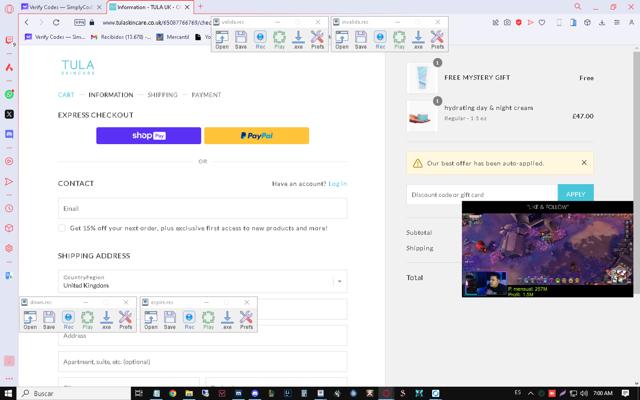 TULA Skincare checkout page showing TULA Skincare discount code box | Screenshot taken by SimplyCodes community member on Jan 23, 2024