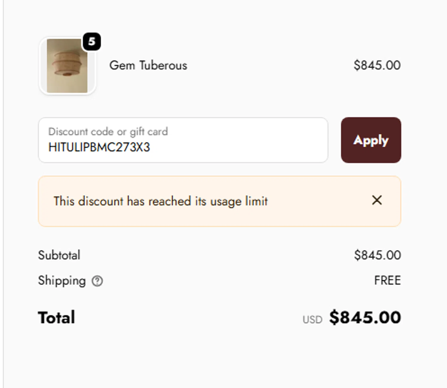 Tulip Shades discount code screenshot showing code HITULIPBMC273X3 applied at Tulip Shades checkout page. Uploaded by SimplyCodes community member mariosemeco on Oct 2, 2025