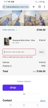 ADOSVIBES coupon verification screenshot
