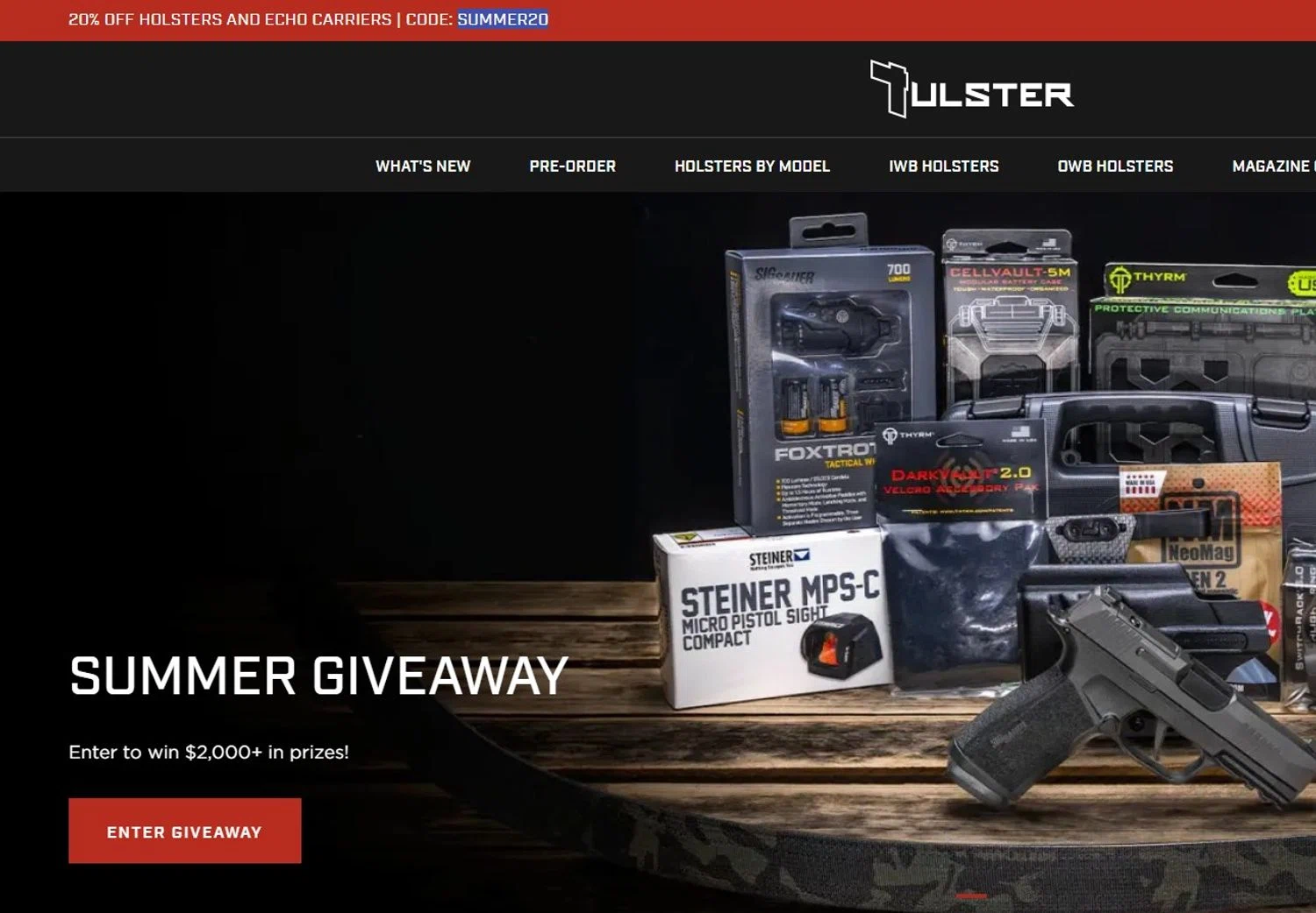 Tulster promo code screenshot showing code SUMMER20 applied at Tulster checkout page. Uploaded by SimplyCodes community member josemiguelaponte on Jun 8, 2026