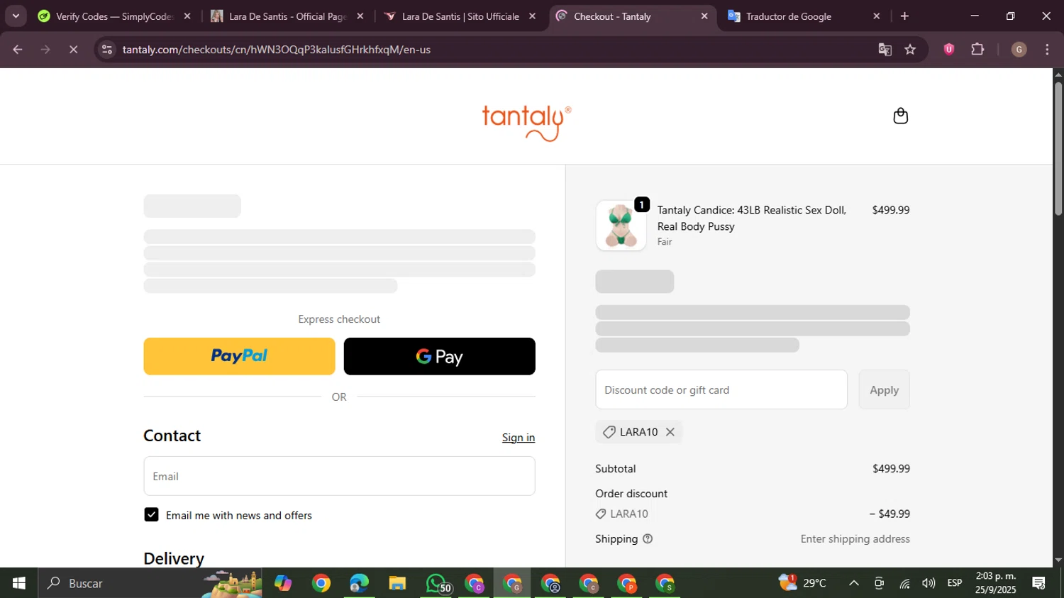 Tumblr checkout page showing Tumblr discount code box | Screenshot taken by SimplyCodes community member on Sep 25, 2025