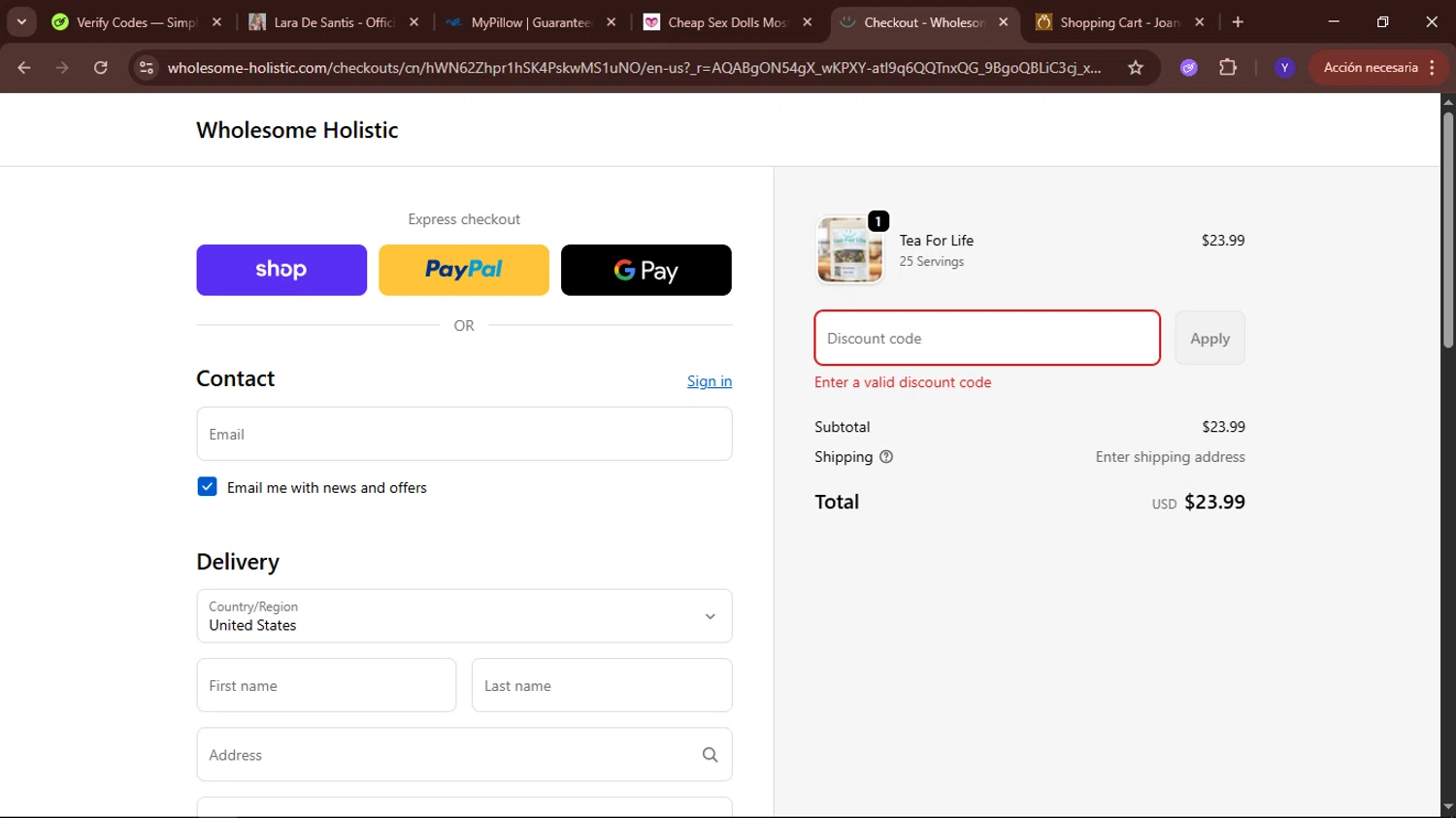 Tumblr discount code screenshot showing code LARA10 applied at Tumblr checkout page. Uploaded by SimplyCodes community member TokenElite6436 on Dec 4, 2025