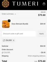 ZUL555 coupon verification screenshot