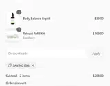 SAVING15% coupon verification screenshot