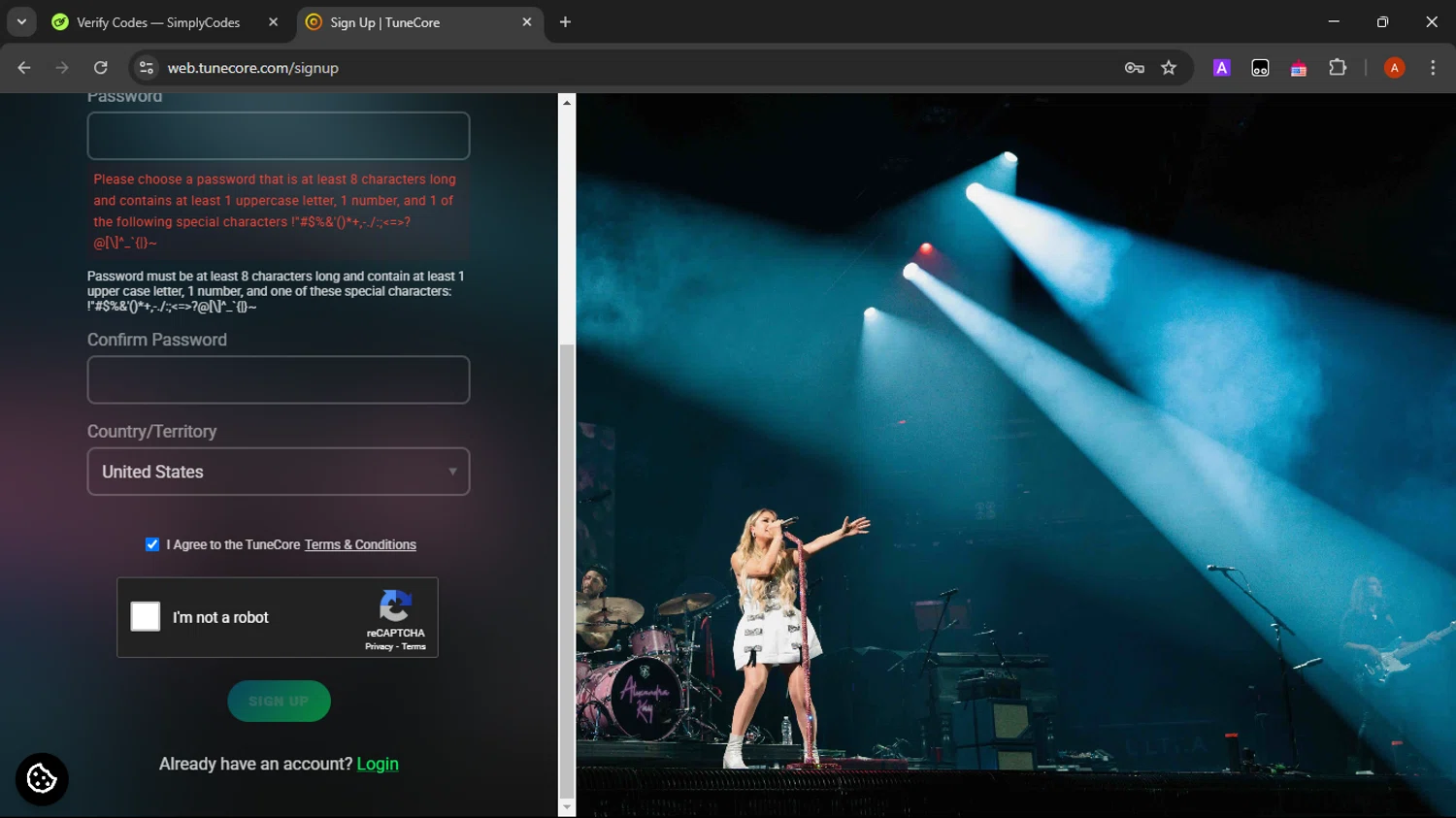 Tune Core promo code screenshot showing code GETMORE applied at Tune Core checkout page. Uploaded by SimplyCodes community member BonusShopper323 on Jan 26, 2025