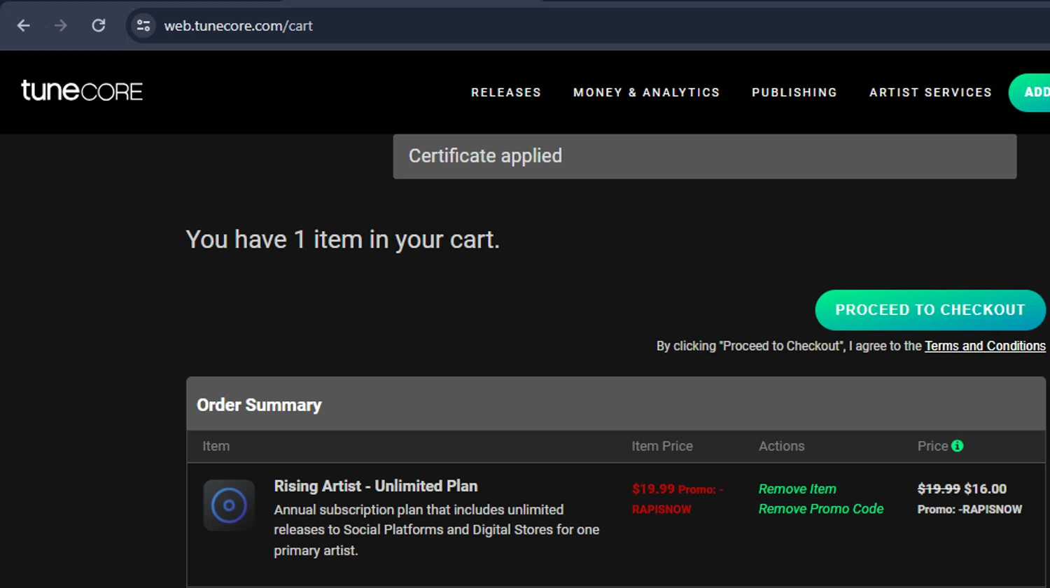 how to use TuneCore coupons