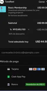 MYEARLY50 coupon verification screenshot