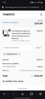 TUNERSYSOFF coupon verification screenshot