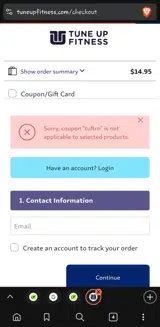 TUFTRN coupon verification screenshot